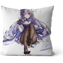 Genshin Impact Keqing Pillow Case 45x45cm No mosaic Genshin Impact Keqing Easy to clean and dirt-resistant with wraparound closure