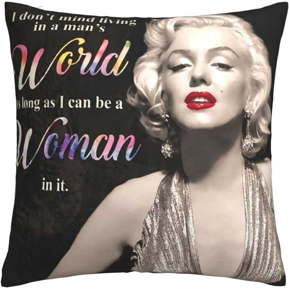 Kerota Marilyn Monroe 45X45 Cm Soft Cushion Cover - Double-Sided Print, Hidden Zip, Plush Polyester-Cotton Luxury Throw Pillow Case