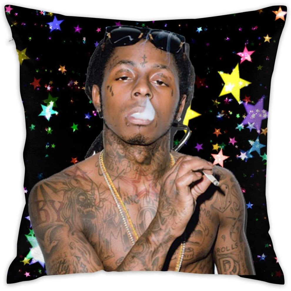 Unisex Lil Wayne Durable Music Band Bedroom Throw Pillow Case Decoration Gift (55cmx55cm)-image-OPC-PCRRRPV-NEW