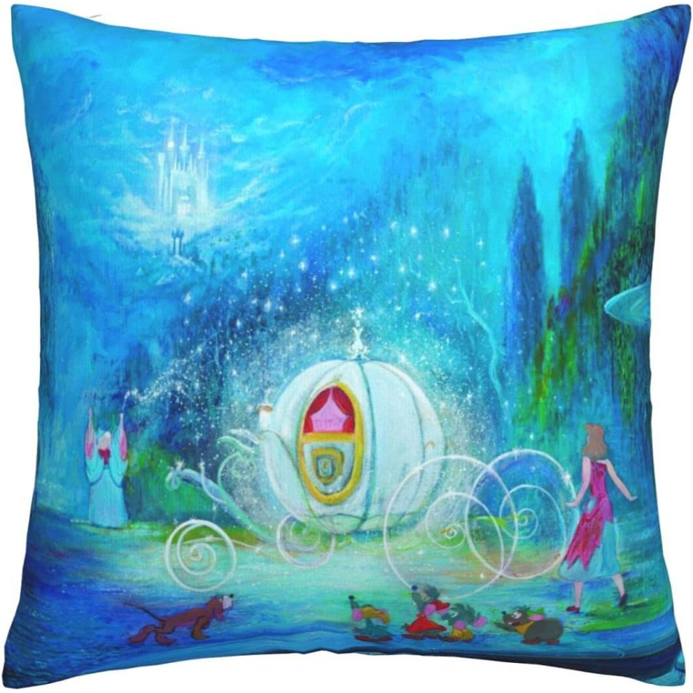 Cinderella Soft Cushion Covers 45 X 45 Cm Square Throw Pillowcases Comfy Decorative Throw Pillow Cases Luxury Pillow Cover