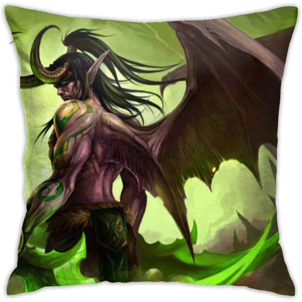 World Of Warcraft Illidan Stormrage Throw Pillow Covers 18 X 18 Inch, Pillow Case Modern Cushion Cover Square Pillowcase Decoration.