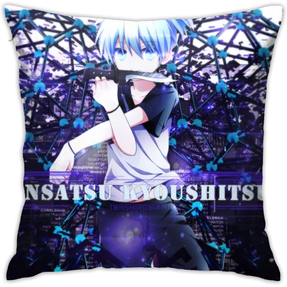 Assassination Classroom Anime Luxury Breathable Cushion Cover, 18x18 Inch Home Living Room Sofa Car Seat Decoration Pillowcase-image-OPC-PCRRTDF-NEW