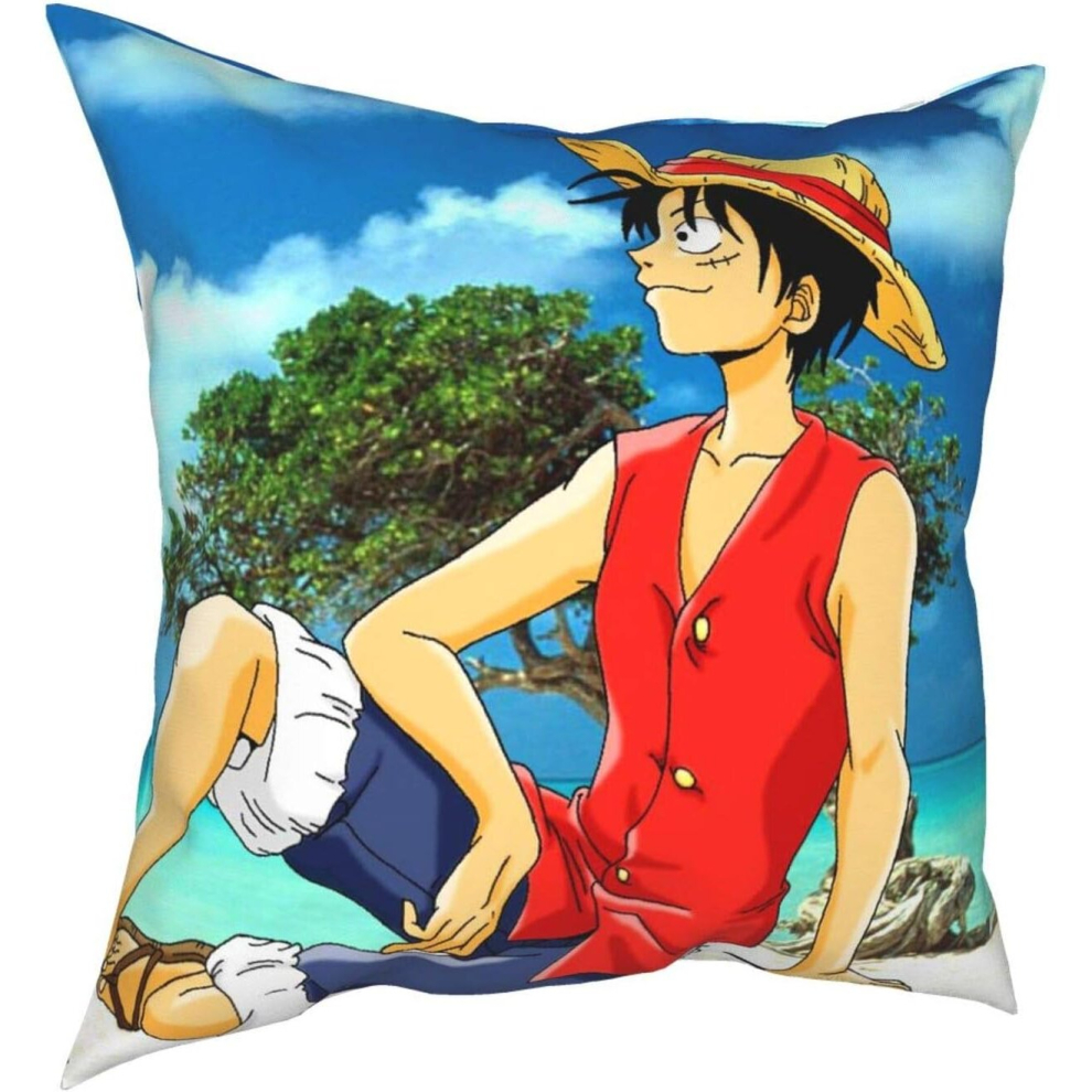 One Piece Luffy Four Seasons Throw Pillow Cover Home Decorative Living Room Bedroom Sofa Pillowcase Size 12" X12-image-OPC-PCRRTYQ-NEW