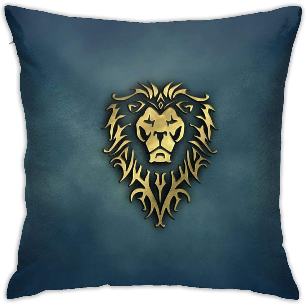Game World Warcraft Alliance Flag Victory Pillow Super Comfortable Pillowcase Square Light Pillowcase Home Decorations Throw Pillow Cases 18x18 Inch.-image-OPC-PCRRV8J-NEW