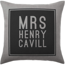 Henry Cavill Cushion Pillow - Silver Grey - 100% Cotton - Available with or without filling pad - 40x40cm