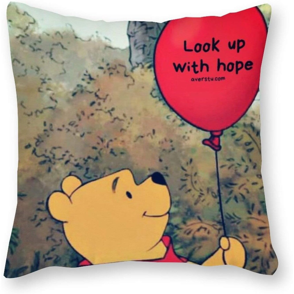 Winnie-The-Pooh Cushion Pillow - Pop Art - Canvas Pillowcase Single - Without Filling pad - 40x40cm (Cover only)-image-OPC-PCRRW6P-NEW