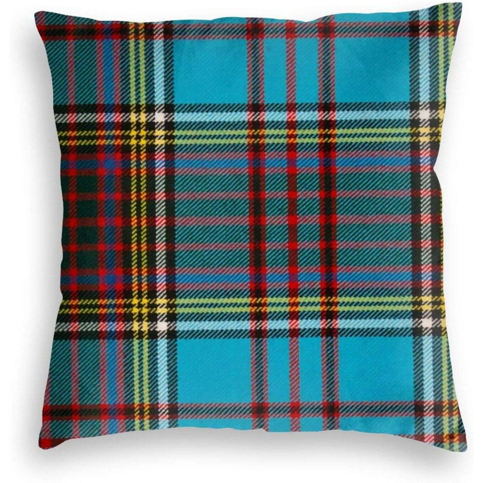 Anderson Modern Tartan Ski Unisex Sofa Pillowcase Cartoon Pillow Throw Sofa Pillow Covers Swan Velvet Bed Pillow Car Cushions(24"X24",Black)