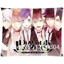 Mark Fashion Japanese Anime Cartoons Diabolik Lovers Six Vampire Zippered Pillow Cases Cover Pillowcase Coushion (76cmx50cm)