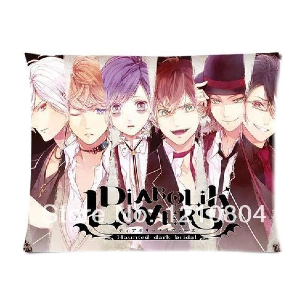 Mark Fashion Japanese Anime Cartoons Diabolik Lovers Six Vampire Zippered Pillow Cases Cover Pillowcase Coushion (76cmx50cm)