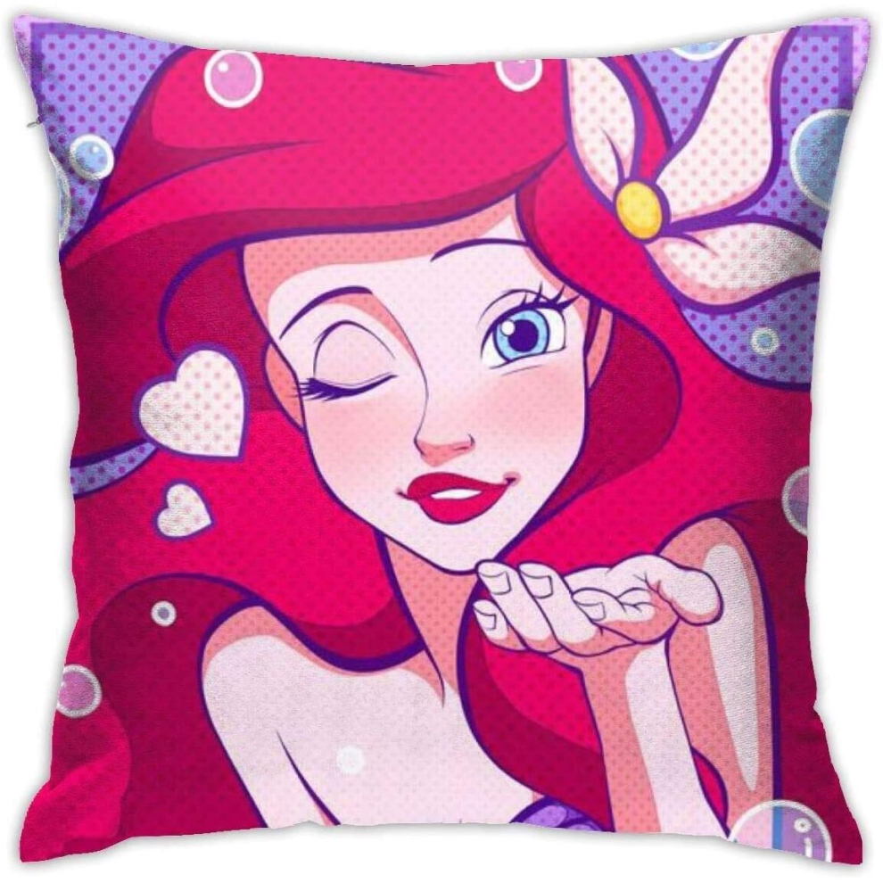Soft Decorative Throw Pillow Cases Little Mermaid Square Pillowcase Comfy Cushion Cover Luxury Pillow Cover-image-OPC-PCRS8DD-NEW