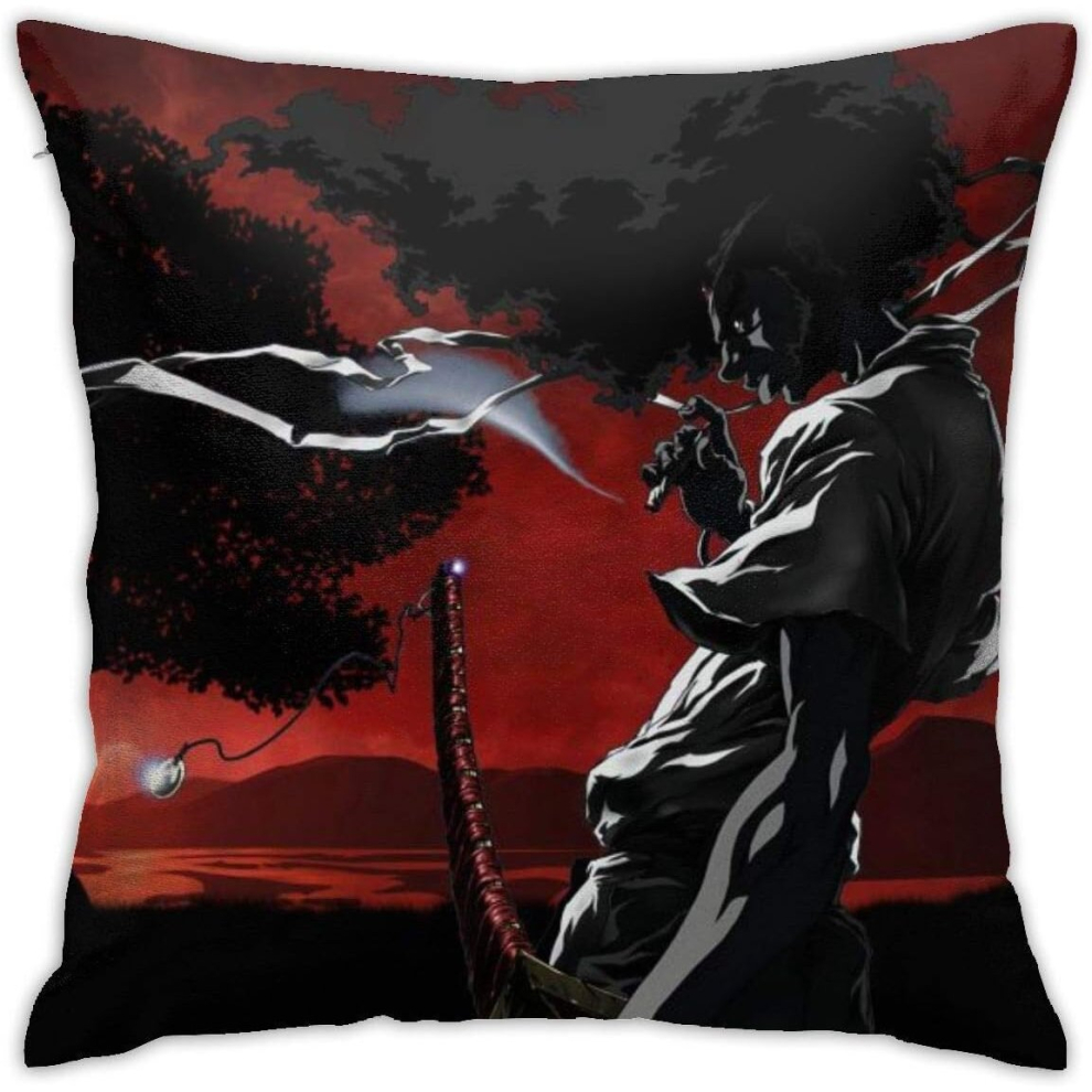 Afro Samurai Anime Luxury Breathable Cushion Cover, 18x18 Inch Home Living Room Sofa Car Seat Decoration Pillowcase-image-OPC-PCRS8GJ-NEW