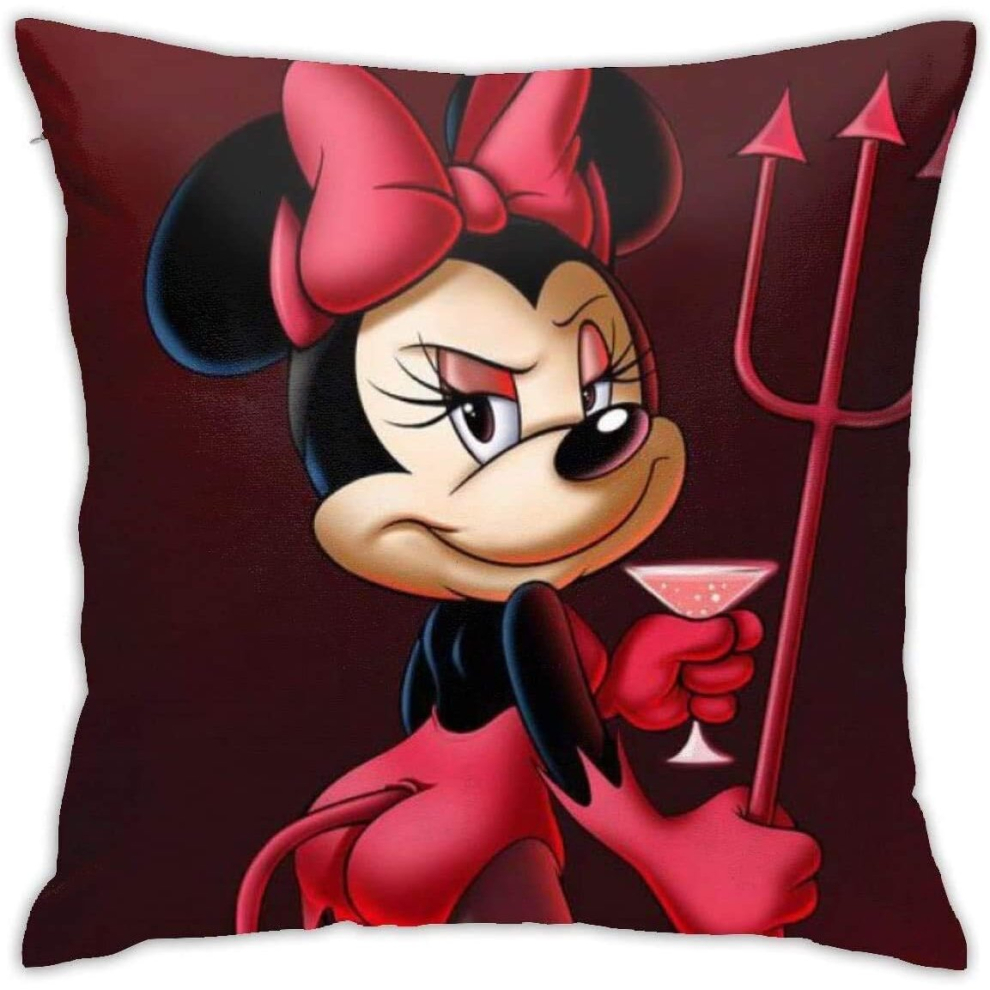 Soft Decorative Throw Pillow Cases Pretty Minnie Square Pillowcase Comfy Cushion Cover Luxury Pillow Cover-image-OPC-PCRS8NK-NEW