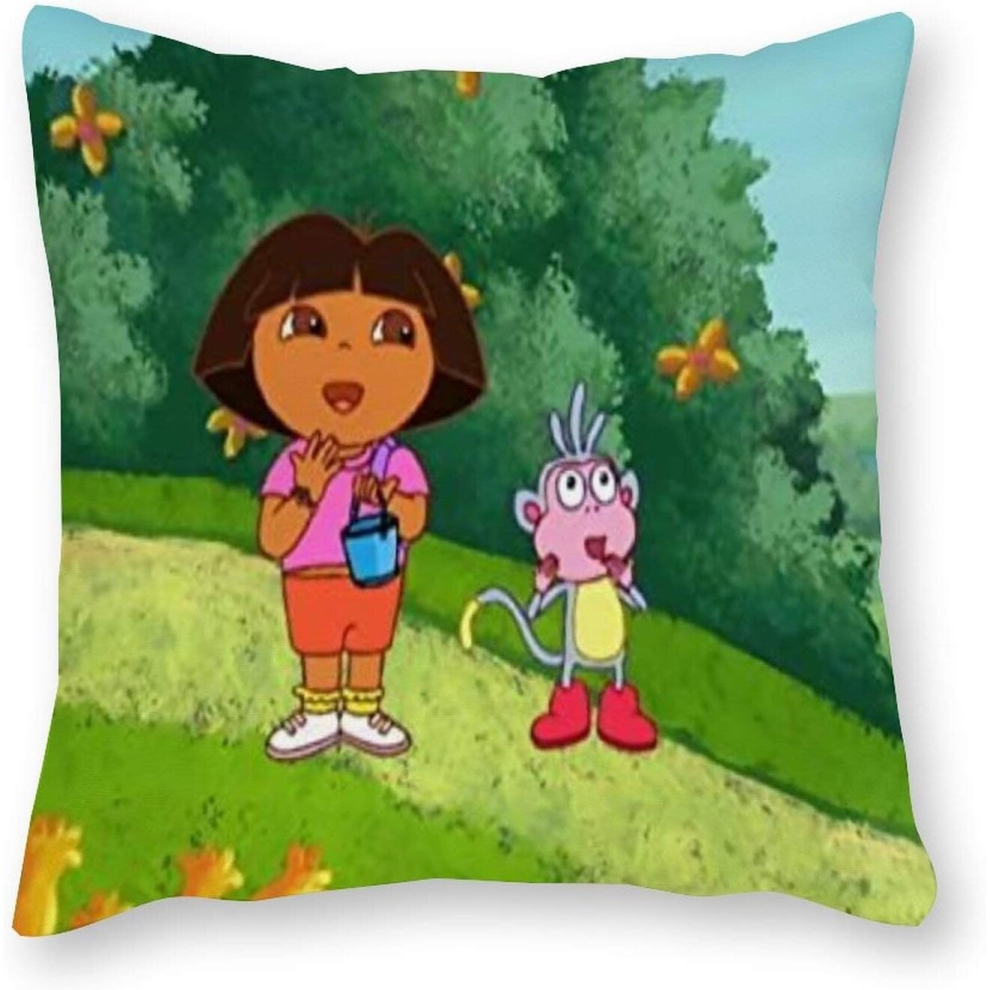 Dora The Explorer Cushion Pillow - Pop Art - Canvas Pillowcase Single - Without Filling pad - 40x40cm (Cover only)-image-OPC-PCRS9PD-NEW