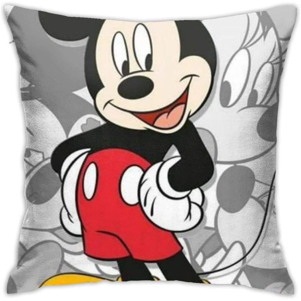 Soft Decorative Throw Pillow Cases Mickey Mouse Square Pillowcase Comfy Cushion Cover Luxury Pillow Cover