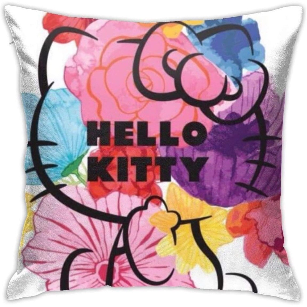Soft Decorative Throw Pillow Cases Hello Kitty Square Pillowcase Comfy Cushion Cover Luxury Pillow Cover-image-OPC-PCRSBHF-NEW