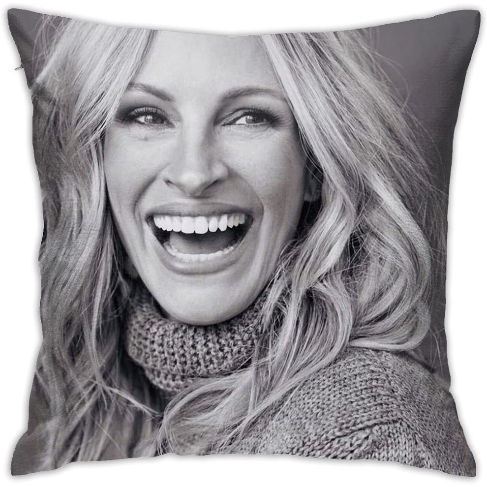 Julia Roberts Pillow Covers Pillow Cases Soft Cushion Cover Decorative Throw Pillow Sofa Car Square Pillowcase for Home Bed Decor(18x18in)