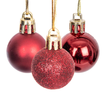 (Dark Red, 24 Pieces) Christmas Baubles Glitter Matte Shiny Finish 3cm Shatterproof Festive Decorations Xmas Décor