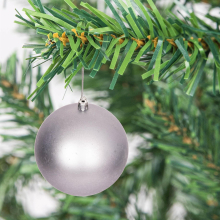 (Mid Grey, 9 Pieces) Christmas Baubles Glitter Matte Shiny Finish 5cm Shatterproof Festive Decorations Set