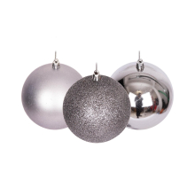(Mid Grey, 18 Pieces) Christmas Baubles Set Shatterproof Glitter Matte Shiny Finish 6cm Festive Décor