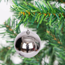 (Mid Grey, 3 Pieces) Shatterproof Christmas Baubles Assorted Matte Glitter Finish 10cm Festive Decoration