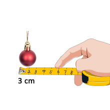 (Dark Red, 12 Pieces) Christmas Baubles Glitter Matte Shiny Finish 3cm Shatterproof Festive Decorations Xmas Décor