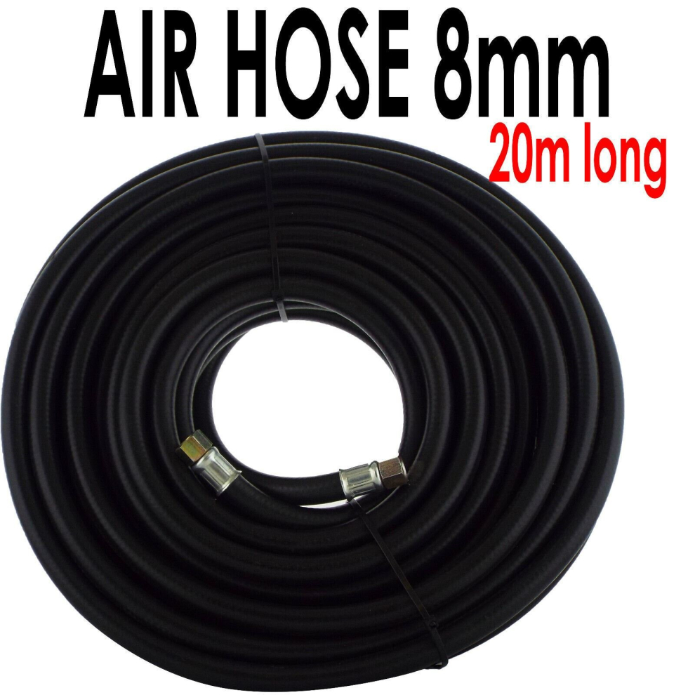 1/4 Bsp Air Line Hose 20M X 8Mm Bore Reinforced Rubber Compressor Airline 3514073538836