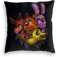 Five Nights At Freddy'S Funny Cartoon Pillow Bed Pillow Velvet Sofa Pillowcase 3D Printing Sofa Pillow Cover Car Cushion(22"X22",Black)