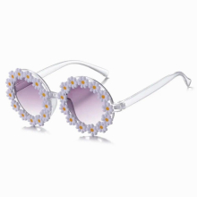 Retro Sun Protection Flower Round Kids Sunglasses Daisy Sunglasses Sunglasses for Girls Boys Children Eyewear