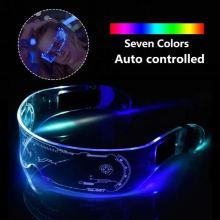 LED Luminous Glasses Electronic Visor Glasses Light Up Glasses Prop For KTV Bar Party Performance Children Adult