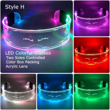 Glow Party Colorful Luminous Glasses Music Bar KTV Party Decoration LED Glow Goggles Performance Props