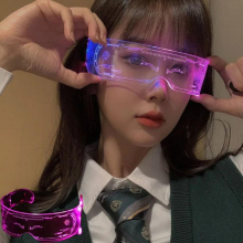 Colorful LED Luminous Glasses Electronic Visor Glasses Light Up Glasses Prop For KTV Bar Party Performance