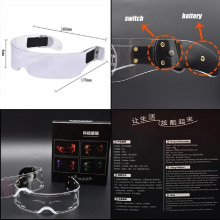 1PCS LED Luminous Glasses Christmas Halloween Neon Light Up Visor Eyeglasses Colorful Grow Goggles for Bar Party Decor