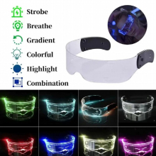 LED Luminous Glasses LED Glasses Wire Neon Light Up Visor Eyeglasses Bar Grow Party Goggles for Halloween Christmas Festive