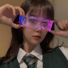 1PC Decorative Glasses Colorful Luminous Glasses LED Light Up Eyeglasses for Cosplay Bar Clubs KTV Halloween Party