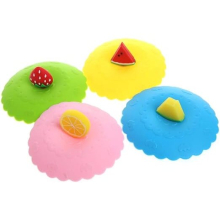 4Pcs Cute Fruit Silicone Cup Cover Dustproof Cap Leakproof Airtight Sealed Lid for Coffee Tea Drinking Cup