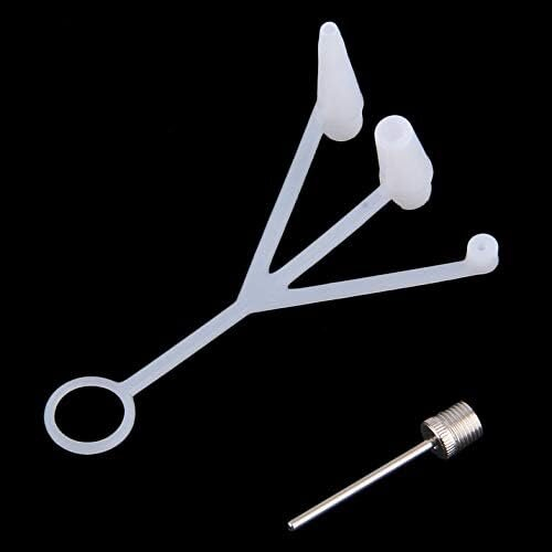 2pc Multi-funcation Ball Inflating Pump Adaptor Needle Valve Connector Set White 2