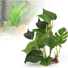 Artificial Aquarium Plant 24 cm Realistic Looking Ornament for Aquarium Green Leaves