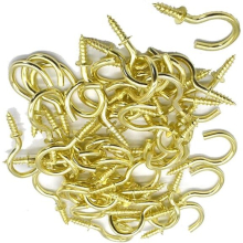 outdoor Brass Plated Ceiling Hooks 50PCS Cups Screw Hooks 7/8 Inches