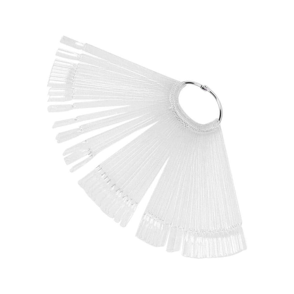 Ifsecond 50Pcs Nail Art False Tips Sticks Display Fan Design Steel Ring Transparent Cost-Effective And Good Quality