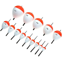 14Pcs Fishing Floats Fishing Accessory with White Red Sticks