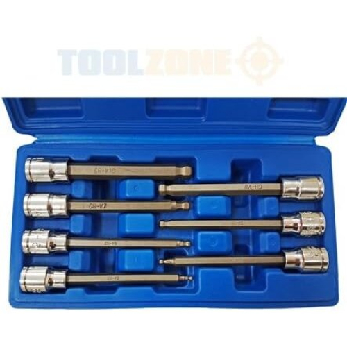 7Pc Ex. Long Ball Hex Bits in Case