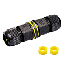 XL Waterproof Junction Box, IP68 Waterproof Cable Connector for 5-9mm / 9-12mm Diameter Cable, Black (1 Pack)