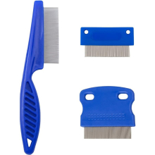 3 PCS Flea Comb for Dog Cat, Flea Lice Tear Stain Remover Pet Combs, Steel Fine Tooth Grooming Combs Supplies for Long Hair Dogs Removal Tool