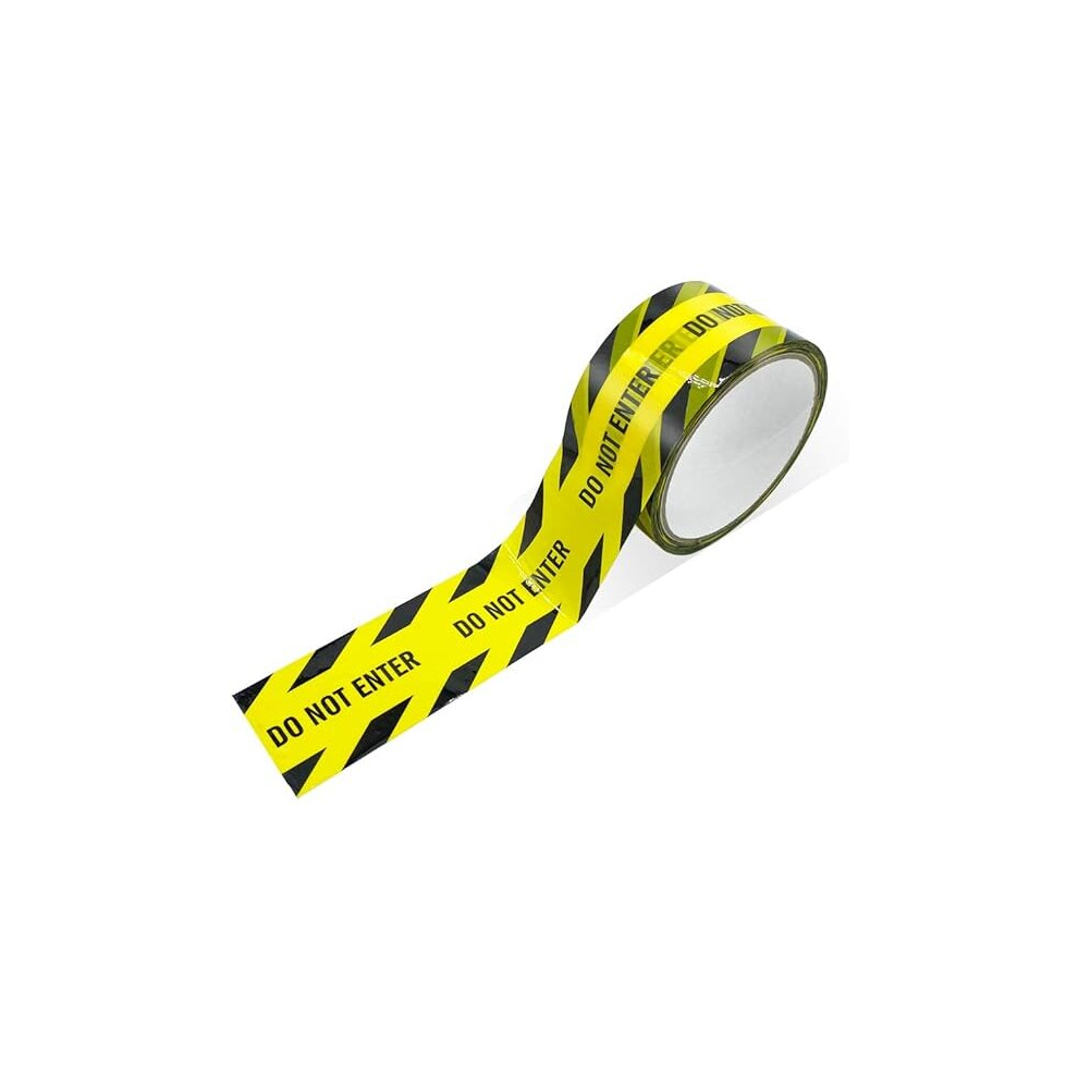 Black/Yellow Warning Tape, Do Not Enter Adhesive Barricade Safety Tapes (82.02Ft X 1.89In) With Bold Black Twill For Workplace, Danger Areas 7651018183532