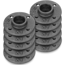 10 Pack 1 Inch Cast Iron Floor Flange, Black Pipe Decor Flange Pipe Fittings with Threaded Hole for Vintage Retro Steampunk Industrial Pipe