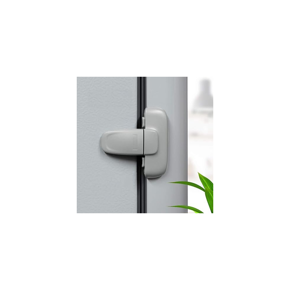 Ifsecond Refrigerator Fridge Freezer Lock Safety Child Lock For Door Cupboard Oven, No Tools Needed,Easy To Use, White（2 Pack）