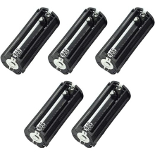3 x 1.5V AAA Series Connection Plastic Black Cylinder Battery Storage Holder Case Adapter Black - (5 Pcs)