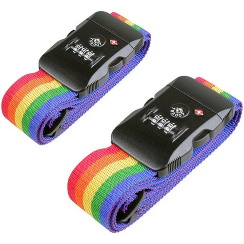 Luggage Straps Suitcase Belts TSA Approved Adjustable Travel Luggage Strap Packing Belt with 3-Dial Combination Code Security Locks