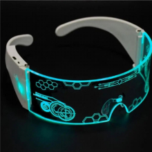 LED Luminous Glasses LED Glasses Honeycomb Light Up Visor Eyeglasses Bar Party EyeWare For Halloween Christmas Party Prop