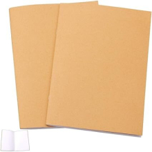 2 Pack A5 Notepads Blank, 21 * 14cm Kraft Cover A5 Notebooks Sketchbooks Blank Page for Drawing Sketching(30 Sheets)